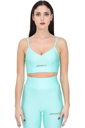 hinnominate Koszulki, Kobieta, Zielony, S, Zielony Błyszczący Lycra Top Damski