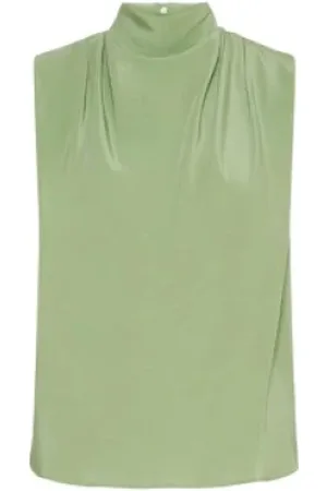 MARELLA Koszulki, Kobieta, Zielony, M, Jedwabny Top Crêpe - Styl Array