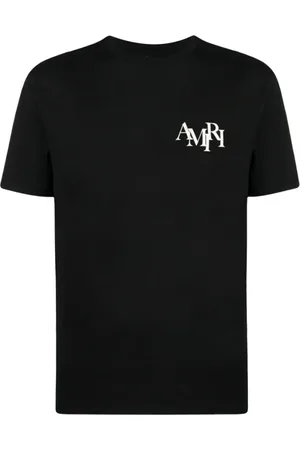AMIRI Koszulki, Mężczyzna, Czarny, 2XL, Czarna koszulka z logo Staggered