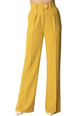 Elisabetta Franchi Spodnie, Kobieta, Zielony, L, Stylowy Damski Top z Mieszanki Materiałów