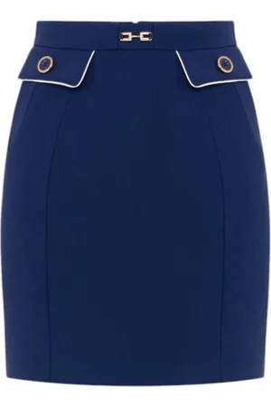 Elisabetta Franchi Spódnice, Kobieta, Niebieski, L, Stylowy %Pl%Ea Element Modowy