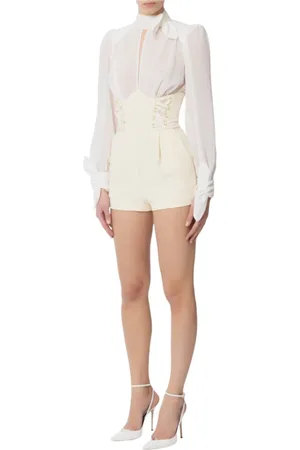 Elisabetta Franchi Kombinezony, Kobieta, Biały, L, Stylowy T-shirt Damski 100%pl