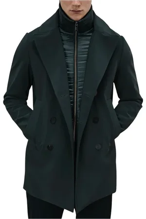RRD Płaszcze, Mężczyzna, Zielony, L, Nylon, Zimowy płaszcz dwurzędowy Thermo