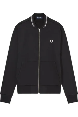 Fred Perry Bluzy, Mężczyzna, Czarny, S, Stylowy Sweter dla Mężczyzn