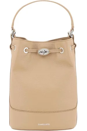 Zanellato Torebki, Kobieta, Beżowy, ONE SIZE, Monogram Bucket Bag z Zapięciem na Sznurek
