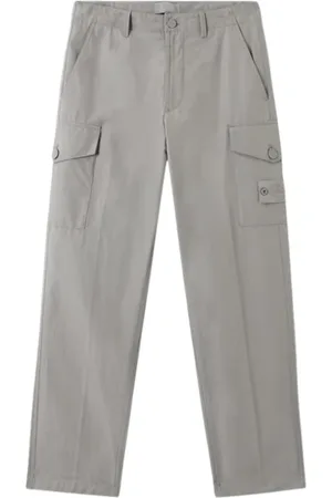 Stone Island Spodnie, Mężczyzna, Szary, W36, Stylowe Spodnie Cargo w Jasnoszarym