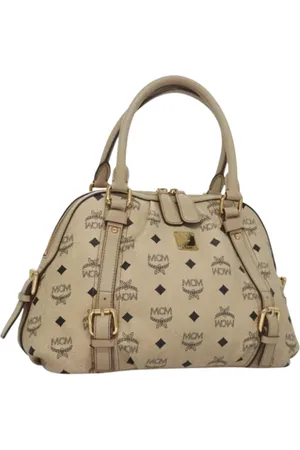 MCM Pre-owned, Kobieta, Beżowy, ONE SIZE, Skóra, Pre-owned Skórzane torebki