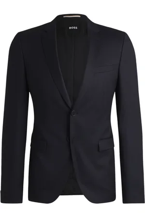 HUGO BOSS Garnitury, Mężczyzna, Niebieski, 2XL, Stylowy Sweter z Czystej Wełny
