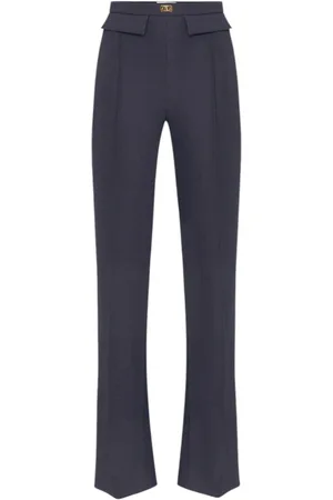 Elisabetta Franchi Spodnie, Kobieta, Szary, 2XL, Stylowe Spodnie Damskie