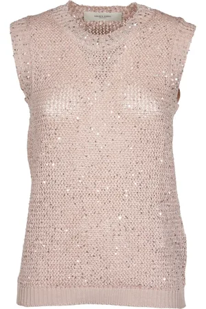 Golden Goose Swetry, Kobieta, Różowy, XS, Spandex, Pastel Sequin Sweater