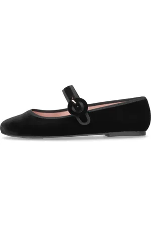 Pretty Ballerinas Buty, Kobieta, Czarny, 36 EU, Czarne baleriny z aksamitu z regulowanym paskiem