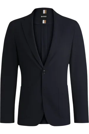 HUGO BOSS Kurtki, Mężczyzna, Niebieski, M, Len, Elegancki blend PL, VI, EA