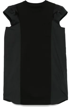 SACAI Sukienki, Kobieta, Czarny, M, Stylowa sukienka z bawełnianego dżerseju