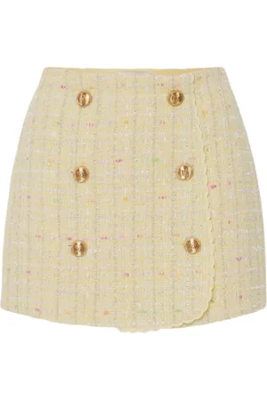 Elisabetta Franchi Spódnice, Kobieta, Żółty, S, Stylowy miks bawełny, poliestru i więcej