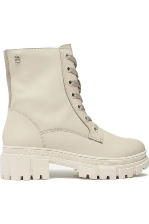 QS by s.Oliver Buty, Kobieta, Biały, 40 EU, Białe Casual Booties dla Kobiet