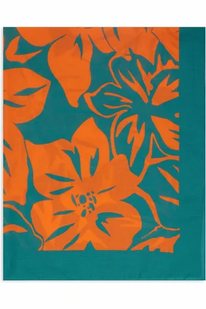 Gallo Akcesoria, unisex, Wielobarwność, ONE SIZE, Unisex pomarańczowa bawełniana bandana z kwiatowym wzorem