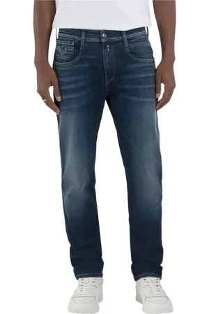 Replay Jeansy, Mężczyzna, Niebieski, W34, Denim, Slim Fit Denim Jeansy