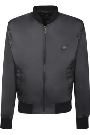 Dolce & Gabbana Kurtki, Mężczyzna, Czarny, L, Nylon, Czarna Kurtka Nylonowa Styl Nowoczesny
