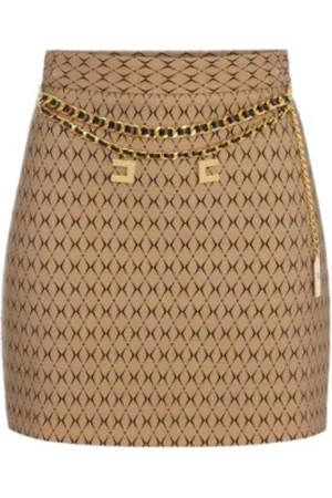 Elisabetta Franchi Spódnice, Kobieta, Beżowy, M, Stylowa Spódnica dla Kobiet