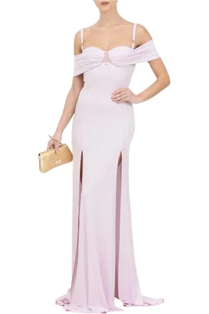Elisabetta Franchi Sukienki, Kobieta, Różowy, L, Elegancka Sukienka z Kwiatowym Wzorem