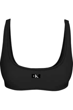 Calvin Klein Stroje kąpielowe, Kobieta, Czarny, M, Nylon, Donna Bralette Bikini Top