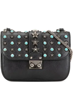 VALENTINO Pre-owned, Kobieta, Czarny, ONE SIZE, Skóra, Pre-owned skórzane torby na ramię