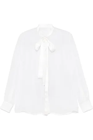 Dolce & Gabbana Bluzki, Kobieta, Biały, S, Biała Jedwabna Koszula Elegancki Styl