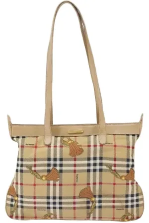 Burberry Pre-owned, Kobieta, Beżowy, ONE SIZE, Pre-owned Canvas shoulder-bags