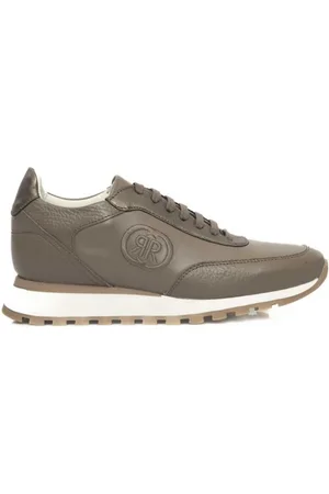 Cerruti 1881 Buty, Kobieta, Beżowy, 37 EU, Skóra, Beżowe Skórzane Platformy Sneaker Logo
