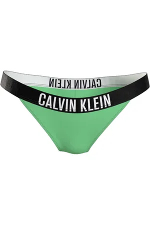 Calvin Klein Stroje kąpielowe, Kobieta, Zielony, XL, Nylon, Stylowa dolna część bikini