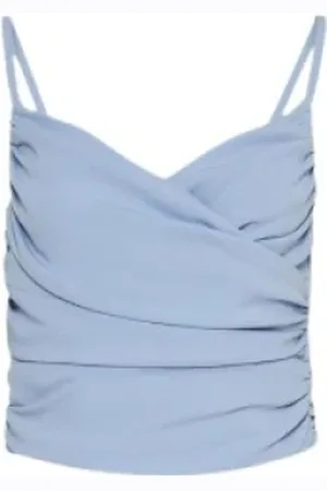 MARELLA Koszulki, Kobieta, Niebieski, XL, Satinowy Top Envers z Dużym Arrayem