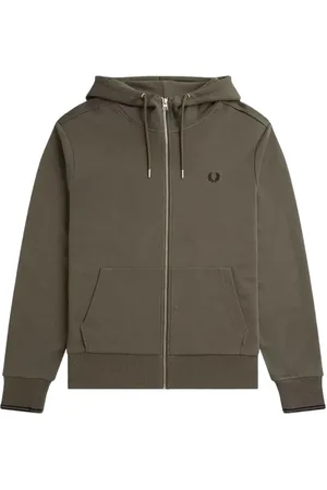 Fred Perry Bluzy, Mężczyzna, Zielony, M, Stylowy Sweter dla Mężczyzn