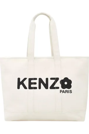 Kenzo Torebki, unisex, Biały, ONE SIZE, Bawełna, Biała torba shopper z nadrukiem Boke Flower