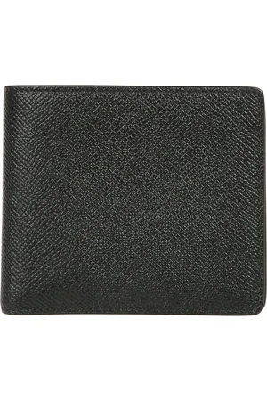 Maison Margiela Akcesoria, Mężczyzna, Czarny, ONE SIZE, Czarna skórzana portmonetka z przegródkami na karty