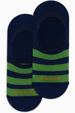 Gallo Bielizna, unisex, Wielobarwność, XS, Unisex niebieskie bawełniane niewidoczne skarpetki z dwukolorowym wzorem pasków