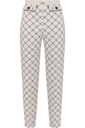 Elisabetta Franchi Spodnie, Kobieta, Biały, 2XL, Stylowa Sukienka 96% PL 04% EA