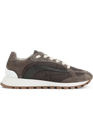 Brunello Cucinelli Buty, Kobieta, brązowy, 36 EU, Zamsz, Brązowe Sneakersy dla Kobiet