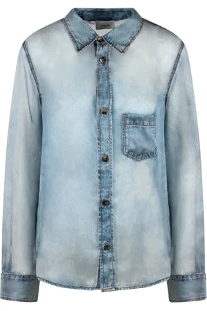 haikure Bluzki, Kobieta, Niebieski, L, Denim, Koszula z Denimu i Jedwabiu