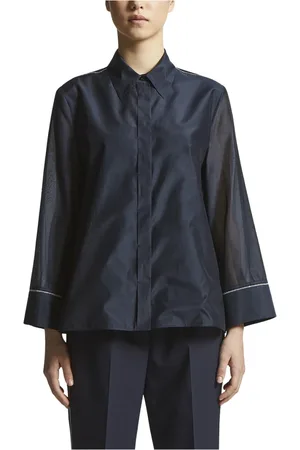 PESERICO SIGN Bluzki, Kobieta, Niebieski, XL, Organza, Blouses & Shirts