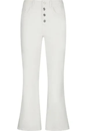 Liu Jo Spodnie, Kobieta, Biały, W26, Białe Bawełniane Spodnie Bootcut