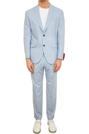 HUGO BOSS Garnitury, Mężczyzna, Niebieski, L, Wełna, Elegancki Garnitur Celeste