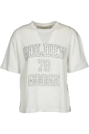 Golden Goose Koszulki, Kobieta, Szary, S, Bluzy z cekinami i golfami