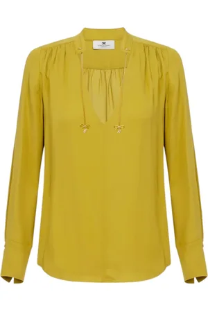 Elisabetta Franchi Bluzki, Kobieta, Zielony, L, Stylowa Sukienka 100%vi