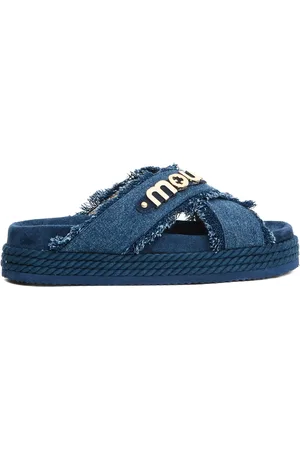 Mou Buty, Kobieta, Niebieski, 35 EU, Denim, Denim Cross Sandały Stylowe Wygodne Eleganckie