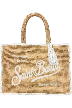 MC2 SAINT BARTH Torebki, Kobieta, Beżowy, ONE SIZE, Beżowa Mini Torebka Vanity z Rafii