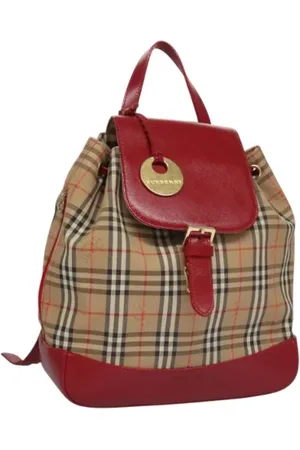 Burberry Pre-owned, Kobieta, Beżowy, ONE SIZE, Skóra, Pre-owned Canvas backpacks