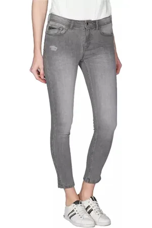 YES ZEE BY ESSENZA Jeansy, Kobieta, Szary, W27, Ripped Skinny Jeansy