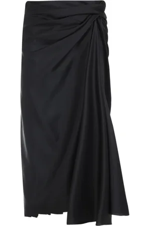 Balenciaga Spódnice, Kobieta, Czarny, 2XS, Len, Czarna Spódnica Podnieś Garderobę Elegancki Design