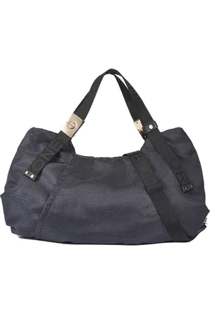 Borbonese Torebki, Kobieta, Czarny, ONE SIZE, Poliester, Elegancka Czarna Torebka z Detalem Loga