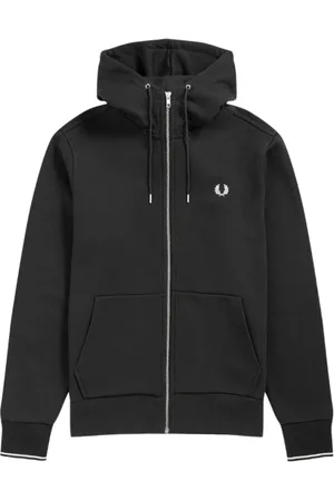 Fred Perry Bluzy, Mężczyzna, Czarny, M, Stylowy Sweter dla Mężczyzn